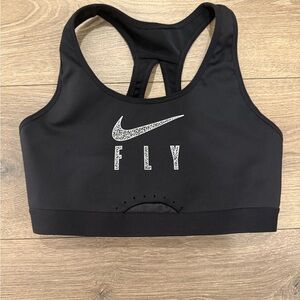 Nike Black Sports Bra with White Logo